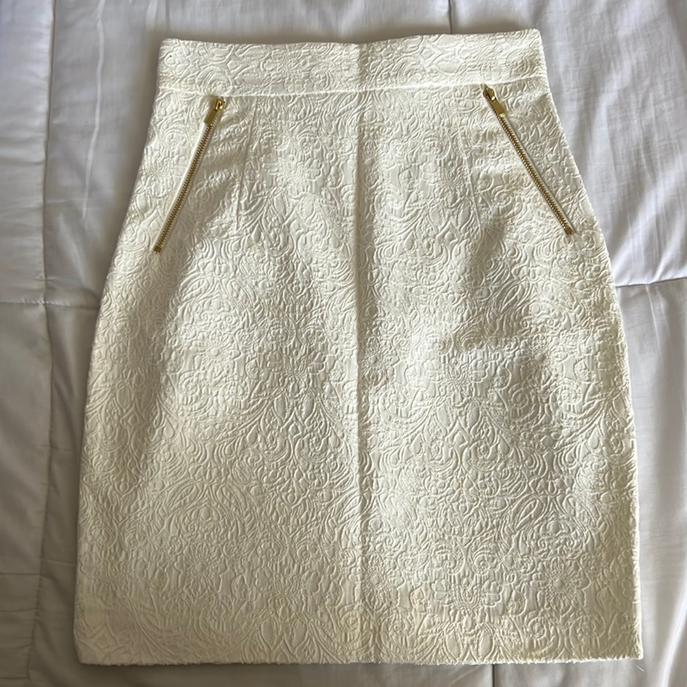 H&M White Pencil skirt